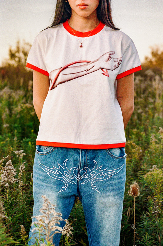 Parasite Ringer Tee — Blood Red